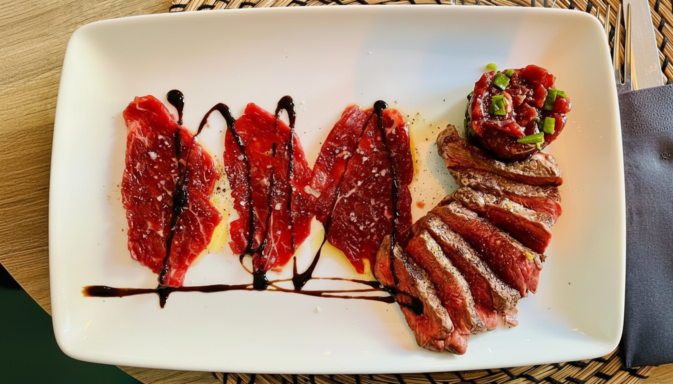 Trilogie de bœuf: carpaccio, tartare et tataki