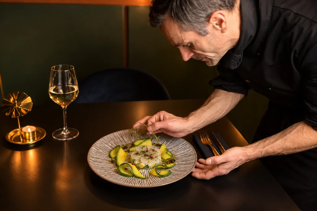 Chef Philippe Dupré in the dining room